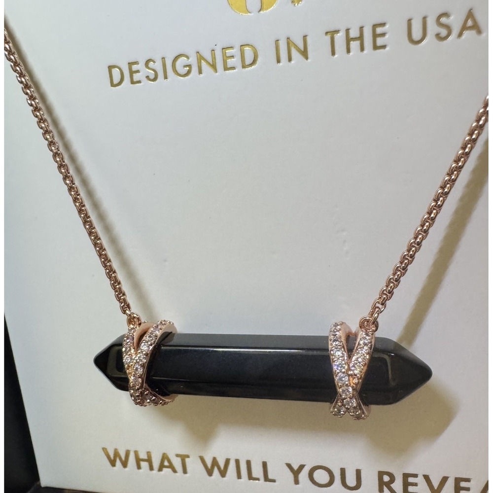 Bomb Party Untamed Necklace NK14994 Killer Instinct Black Onyx Rose Gold - Picture 2 of 4